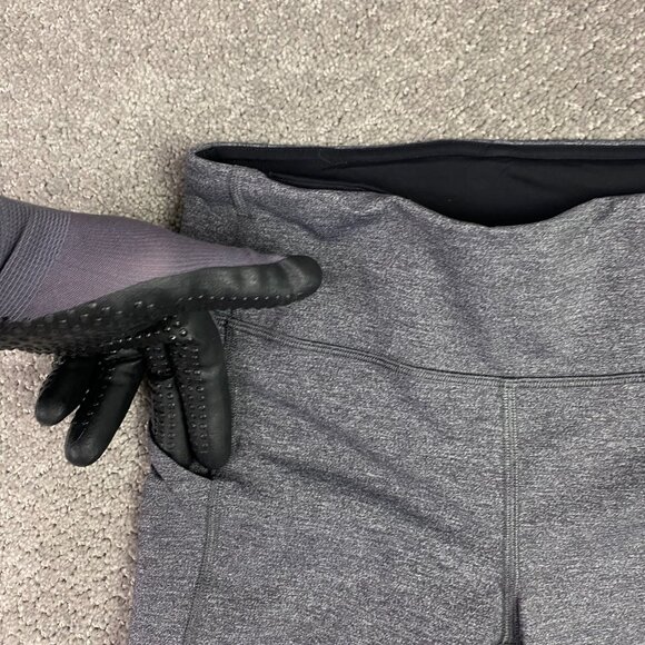 Lululemon Pace Rival Crop 22" Women's Size 6 Heathered Grey Black Gray Leggings - Picture 4 of 13